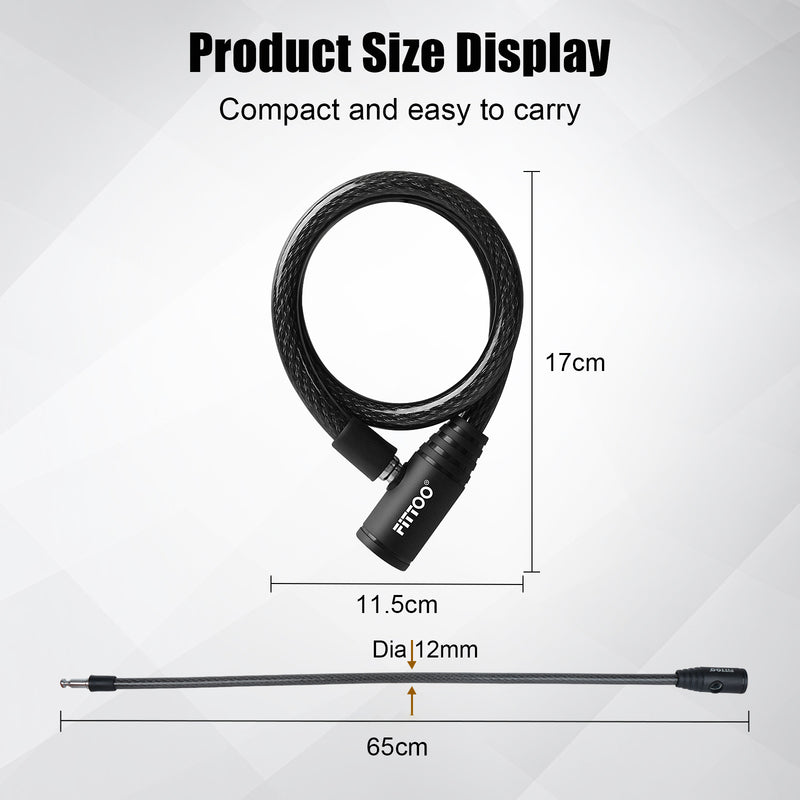 Load image into Gallery viewer, Bike Cable Lock Bicycle Security Lock 2 Keys
