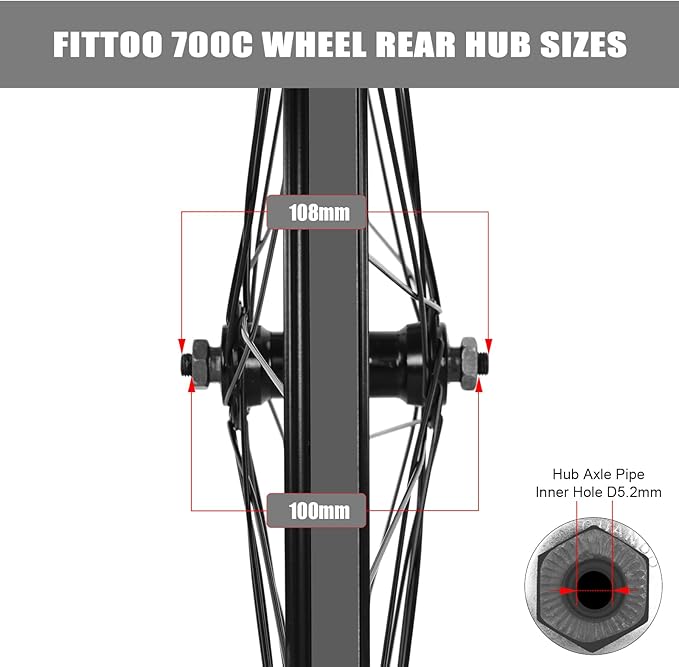 Load image into Gallery viewer, FITTOO Mountain Bike Wheels, Bicycle Front Wheel &amp; Rear Wheel, 700C Bicycle Bike Wheel, High Strength Double-Wall Aluminum Alloy Rim
