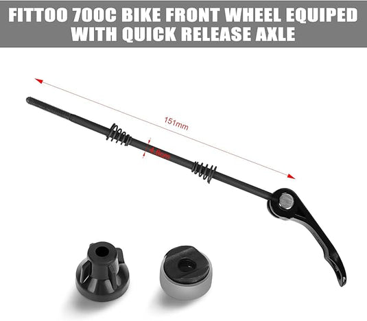 FITTOO Mountain Bike Wheels, Bicycle Front Wheel & Rear Wheel, 700C Bicycle Bike Wheel, High Strength Double-Wall Aluminum Alloy Rim