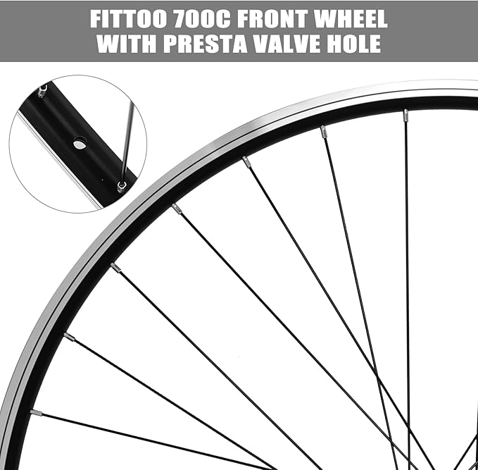 Load image into Gallery viewer, FITTOO Mountain Bike Wheels, Bicycle Front Wheel &amp; Rear Wheel, 700C Bicycle Bike Wheel, High Strength Double-Wall Aluminum Alloy Rim
