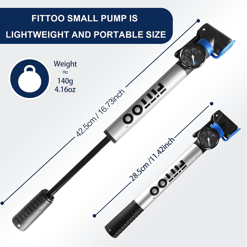 Load image into Gallery viewer, FITTOO Portable Bike Pump High Pressure Bicycle Air Pump Presta Schrader
