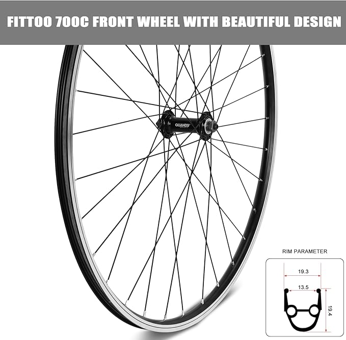 Load image into Gallery viewer, FITTOO Mountain Bike Wheels, Bicycle Front Wheel &amp; Rear Wheel, 700C Bicycle Bike Wheel, High Strength Double-Wall Aluminum Alloy Rim
