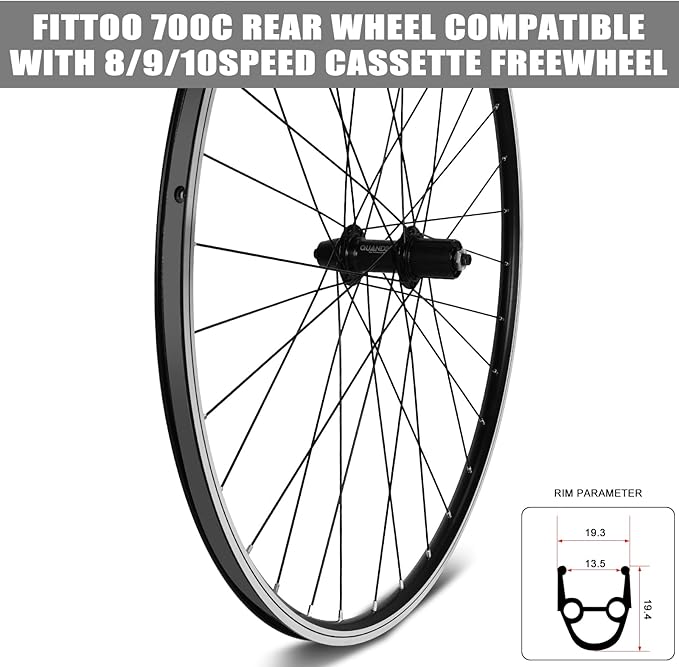 Load image into Gallery viewer, FITTOO Mountain Bike Wheels, Bicycle Front Wheel &amp; Rear Wheel, 700C Bicycle Bike Wheel, High Strength Double-Wall Aluminum Alloy Rim
