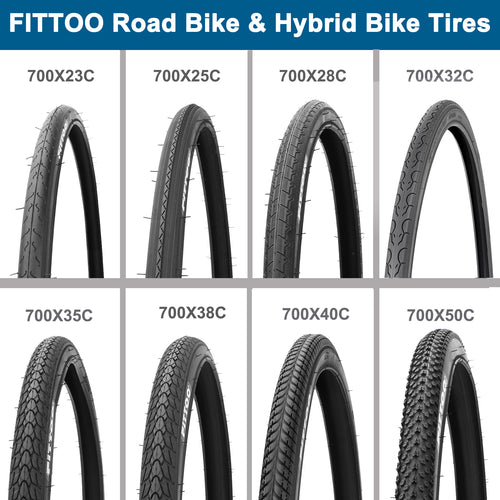 FITTOO Bike Tire, Bicycle Tyre, 700x23C, 700x25C, 700x28C, 700x32C,700x35C, 700x38C, 700x40C, 700x50C, Bike Tires Replacement for Road Bike, Hybrid Bike, Vintage Bike etc