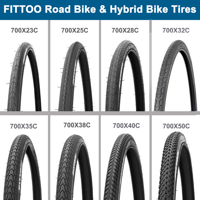 FITTOO Bike Tire, Bicycle Tyre, 700x23C, 700x25C, 700x28C, 700x32C,700x35C, 700x38C, 700x40C, 700x50C, Bike Tires Replacement for Road Bike, Hybrid Bike, Vintage Bike etc