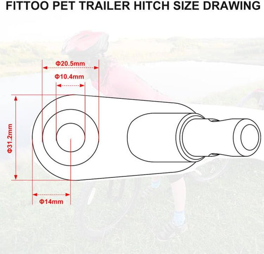 FITTOO Pet Trailer Connector Hitch D10