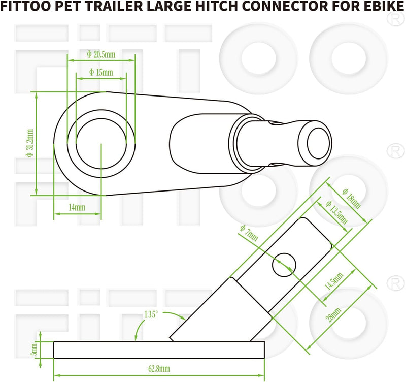 Load image into Gallery viewer, FITTOO Pet Trailer Connector Hitch D10
