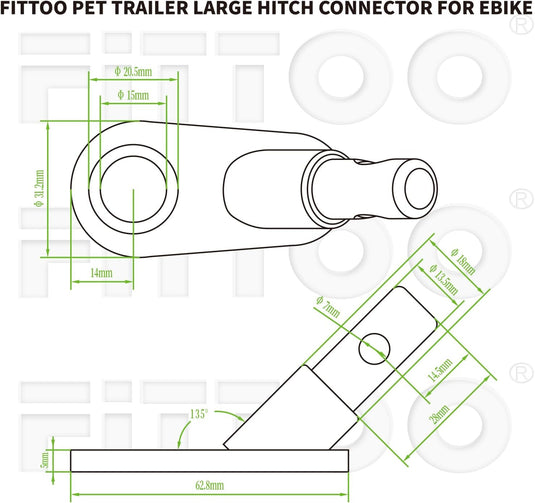 FITTOO Pet Trailer Connector Hitch D10