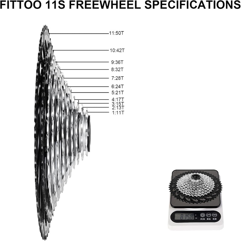 Load image into Gallery viewer, FITTOO Bike Multi Speed Cassette, 8speed, 9speed,10speed, 11speed, 12speed, Bicycle Indexed Freewheel, Light Weight, Compatible with Mountain Bike, Ebike.
