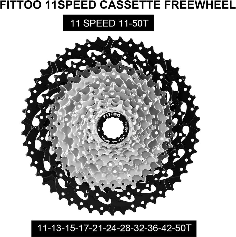 Load image into Gallery viewer, FITTOO Bike Multi Speed Cassette, 8speed, 9speed,10speed, 11speed, 12speed, Bicycle Indexed Freewheel, Light Weight, Compatible with Mountain Bike, Ebike.
