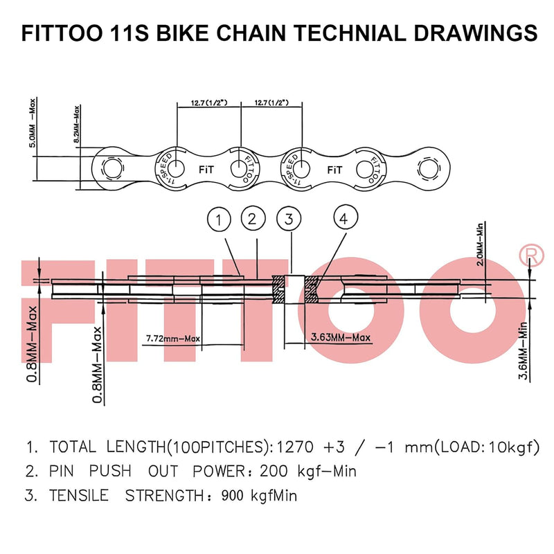 Load image into Gallery viewer, FITTOO Bike Chain,5/6/7/8speed Bicycle Chain, 1/2 x 3/32 Inch 116 Links, 9/10/11 Speed Bike Chain 1/2 x 11/128 Inch 116 Links,12 Speed Bike Chain 1/2 x 11/128 Inch 126 Links,Bicycle drivechain with Power Lock Chain Connector
