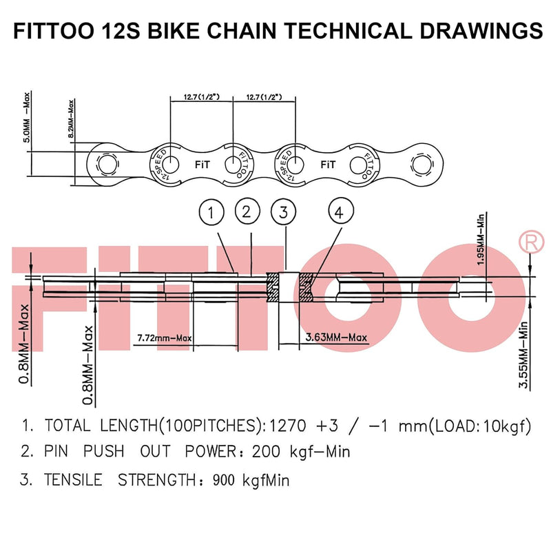 Load image into Gallery viewer, FITTOO Bike Chain,5/6/7/8speed Bicycle Chain, 1/2 x 3/32 Inch 116 Links, 9/10/11 Speed Bike Chain 1/2 x 11/128 Inch 116 Links,12 Speed Bike Chain 1/2 x 11/128 Inch 126 Links,Bicycle drivechain with Power Lock Chain Connector
