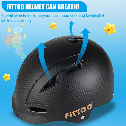 FITTOO Bike Helmet Kids for Boys & Girls, Bicycle Helmet Child Lightweight Adjustable for Skating Cycling Scooter Skateboarding etc.