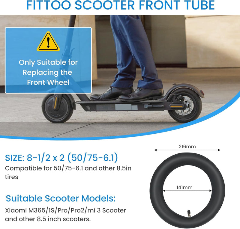 Load image into Gallery viewer, FITTOO 10x2 inch Electric Scooter Front/Rear Tube with CR202 Curved Valve (1PC)
