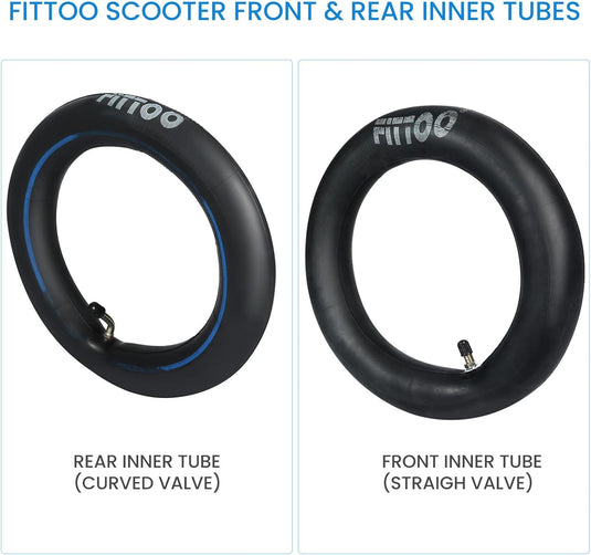 FITTOO 10x2 inch Electric Scooter Front/Rear Tube with CR202 Curved Valve (1PC)