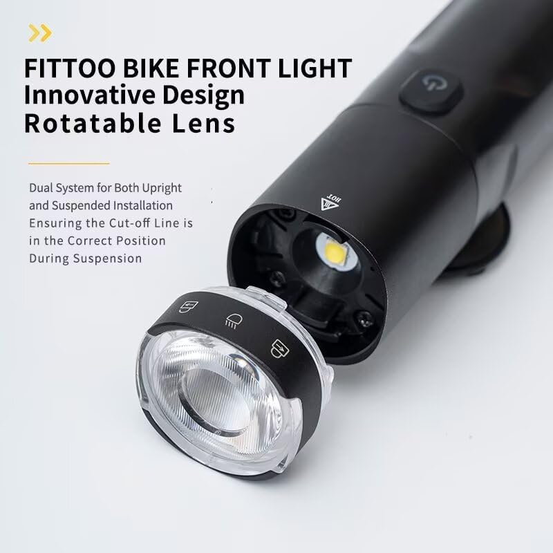 Load image into Gallery viewer, FITTOO Bike Light Set, USB Rechargeable Front &amp; Tail Lights, Waterproof, Safety
