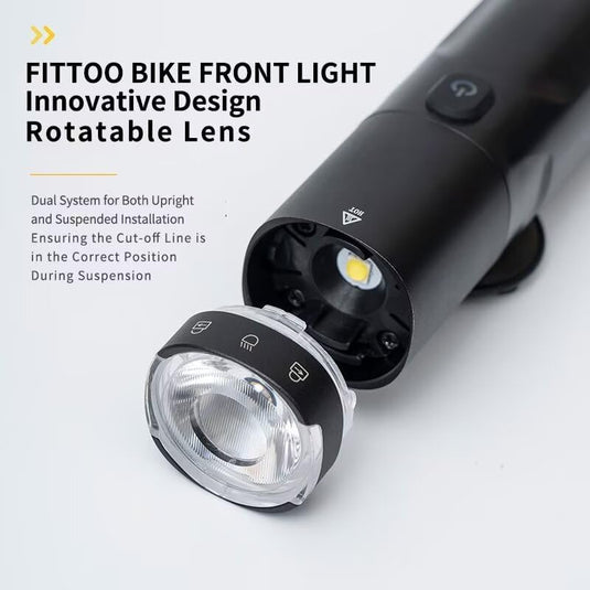 FITTOO Bike Light Set, USB Rechargeable Front & Tail Lights, Waterproof, Safety