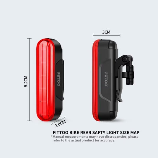 FITTOO Bike Light Set, USB Rechargeable Front & Tail Lights, Waterproof, Safety