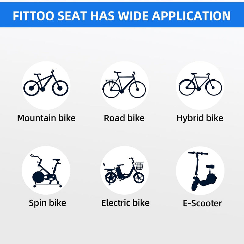 Load image into Gallery viewer, FITTOO Bicycle Large Thick Saddle Extra Ventilation,  Bike Seat Cushion with Fixing Clamp
