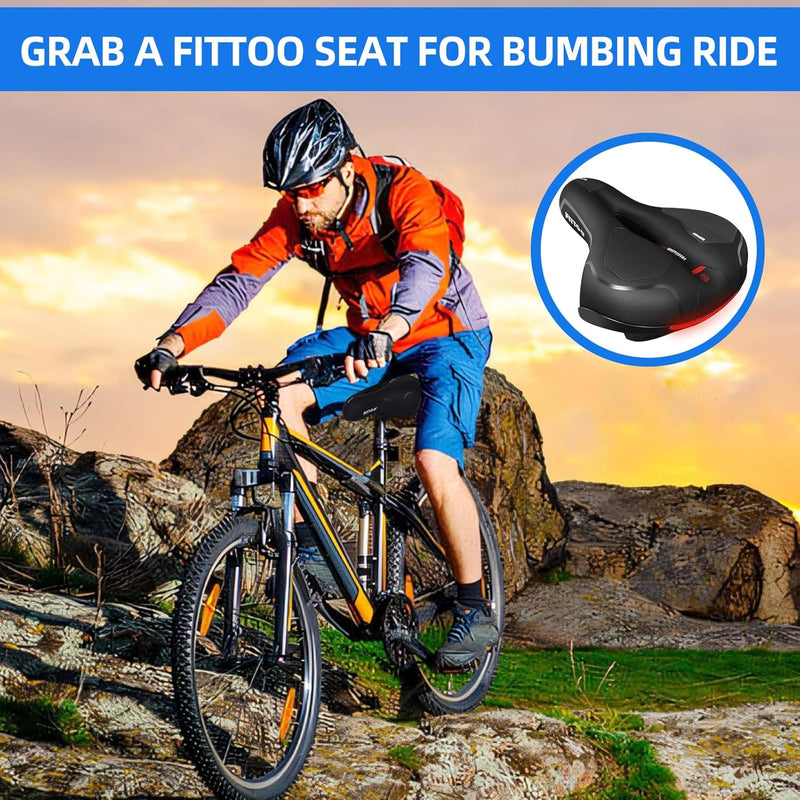 Load image into Gallery viewer, FITTOO Bicycle Large Thick Saddle Extra Ventilation,  Bike Seat Cushion with Fixing Clamp
