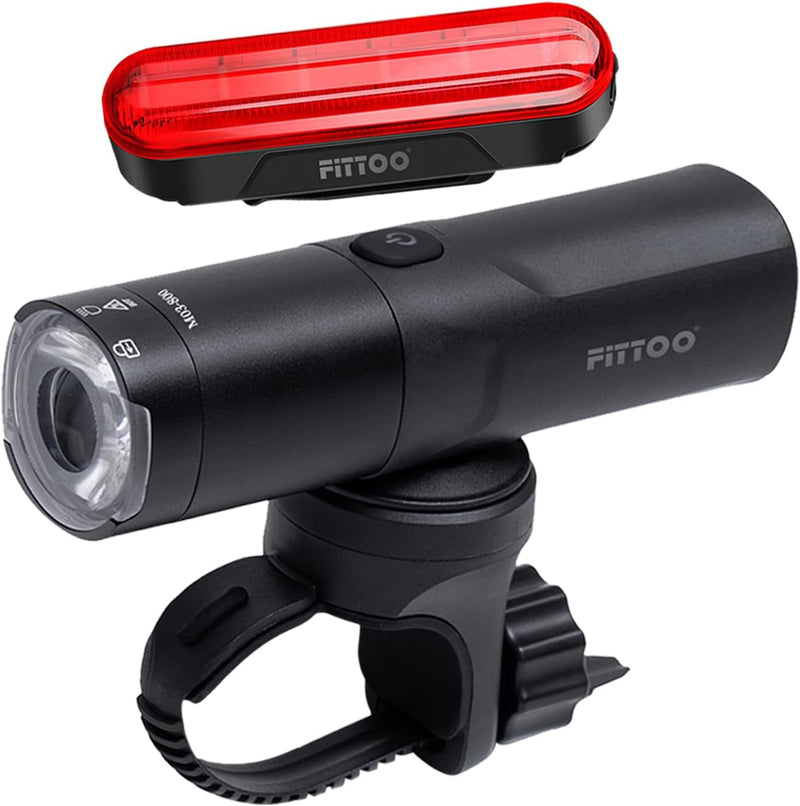 Load image into Gallery viewer, FITTOO Bike Light Set, USB Rechargeable Front &amp; Tail Lights, Waterproof, Safety
